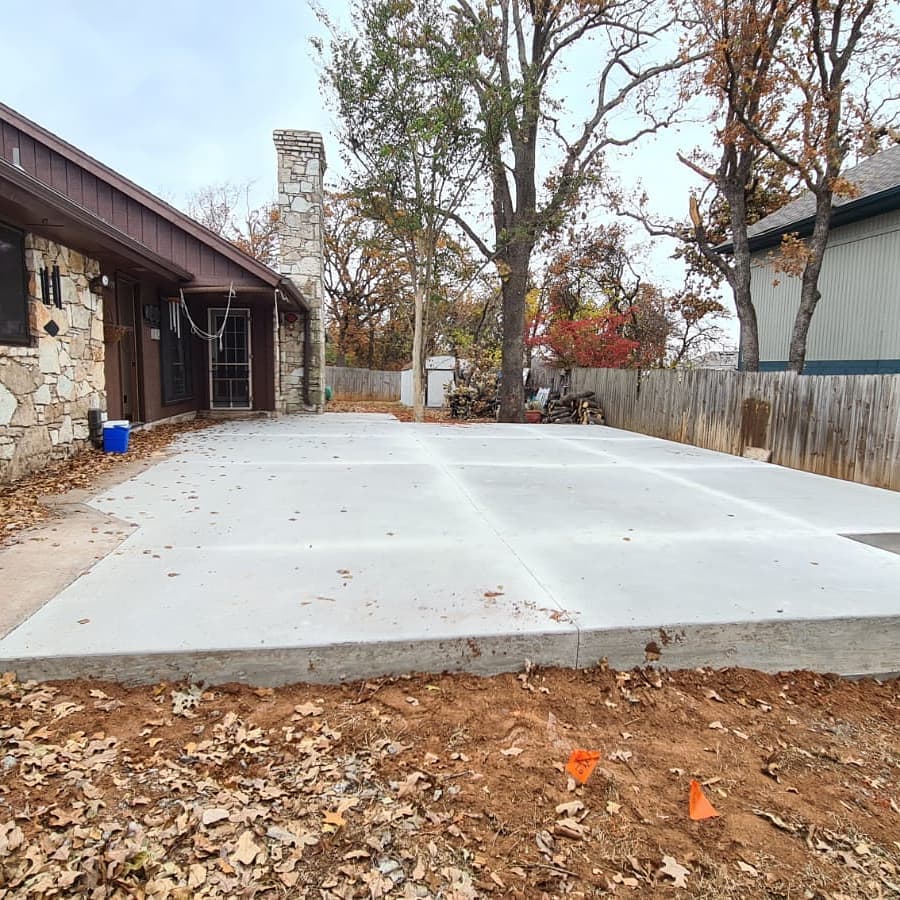Patio Extension Concrete Project in Norman