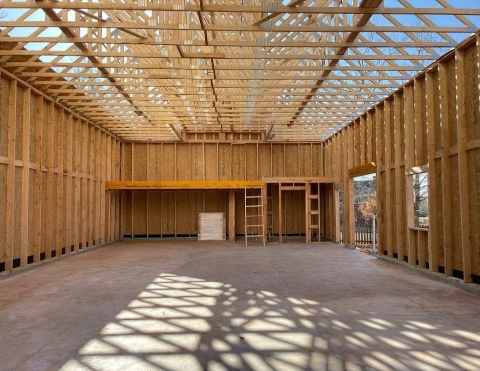 Shed Addition Project in OKC - Framing Stage